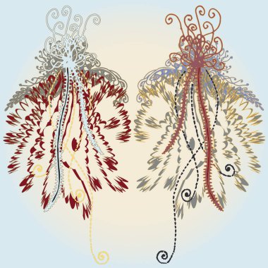 Yeni tasarım çalışmaları için el yapımı doodle ile soyut desen.