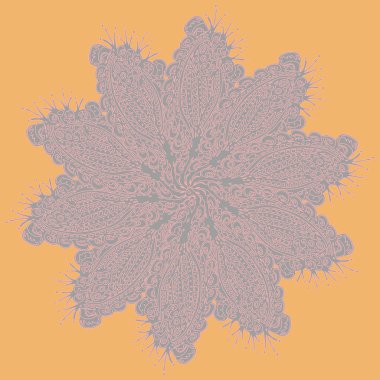 Basit renkli soyut mandala. Parlak dairesel süsleme basit şekiller oluşur. 