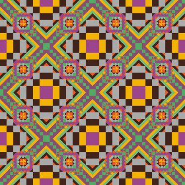 Geometrik etnik desen sorunsuz tasarım arka plan veya duvar kağıdı için