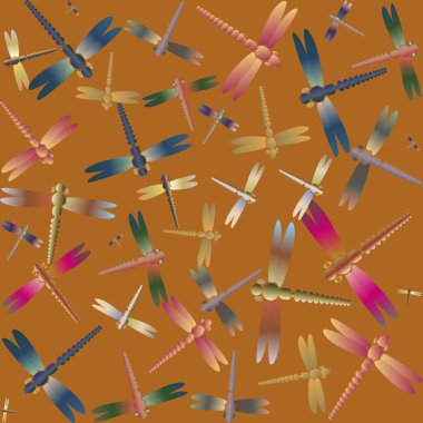 Dekoratif renkli seamless modeli ile şirin yusufçuk