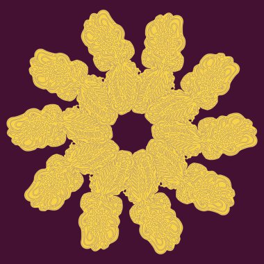 Basit renkli soyut mandala. Parlak dairesel süsleme basit şekiller oluşur. 