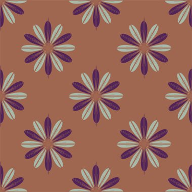 Çiçekler, vektör çizim ile çok renkli geometrik seamless modeli 