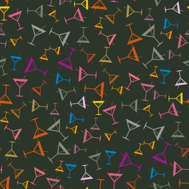 Tropik kokteyller renkli seamless modeli