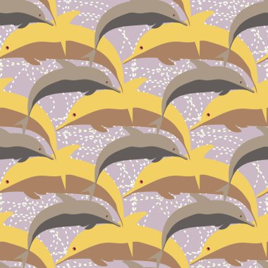 Yunuslar su altında çizim arka planı için bir sürü ile sorunsuz doku