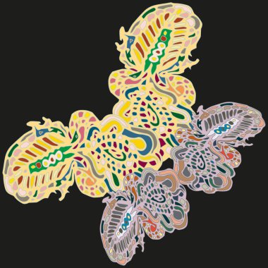 Kelebek doodle yeni tasarım zentangle sanat ilham