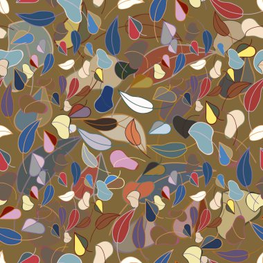 sonbahar yaprakları seamless modeli, vektör çizim 