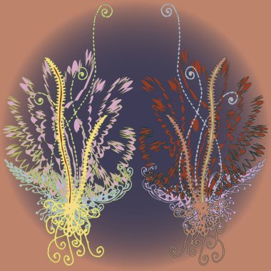 Yeni tasarım çalışmaları için el yapımı doodle ile soyut desen.