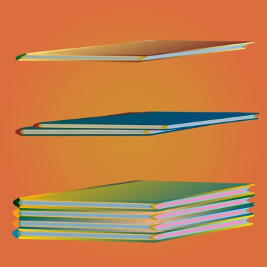 Renkli Notebook yığınları. Vektör çizim