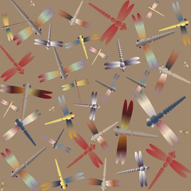 Dekoratif renkli seamless modeli ile şirin yusufçuk