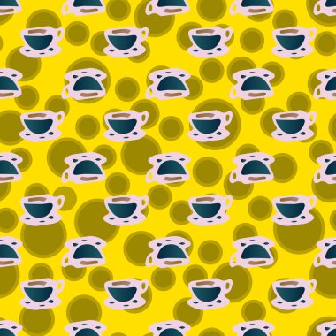 Bardak kahve veya çay arka plan seamless modeli üzerinde noktalı.