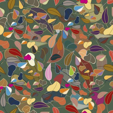 sonbahar yaprakları seamless modeli, vektör çizim 