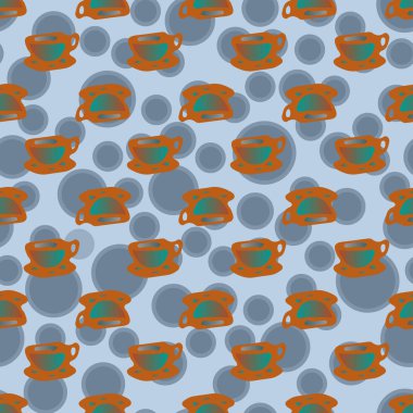 Bardak kahve veya çay arka plan seamless modeli üzerinde noktalı.