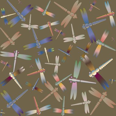 Dekoratif renkli seamless modeli ile şirin yusufçuk