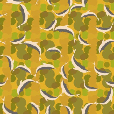 Yunuslar su altında çizim arka planı için bir sürü ile sorunsuz doku