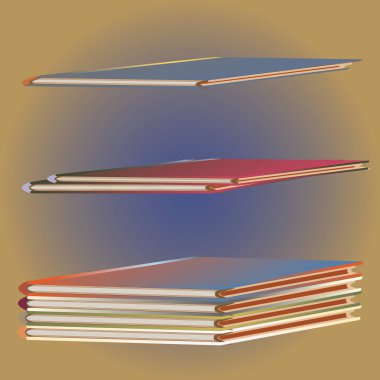 Renkli Notebook yığınları. Vektör çizim