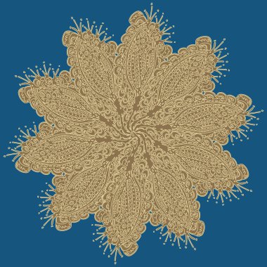 Basit renkli soyut mandala. Parlak dairesel süsleme basit şekiller oluşur. 