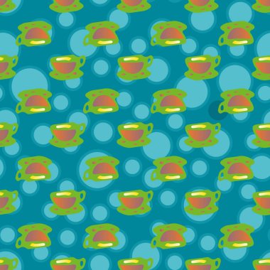 Bardak kahve veya çay arka plan seamless modeli üzerinde noktalı.