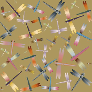 Dekoratif renkli seamless modeli ile şirin yusufçuk