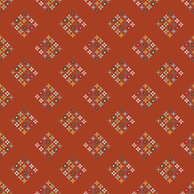 Çiçekler, vektör çizim ile çok renkli geometrik seamless modeli 