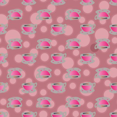 Bardak kahve veya çay arka plan seamless modeli üzerinde noktalı.