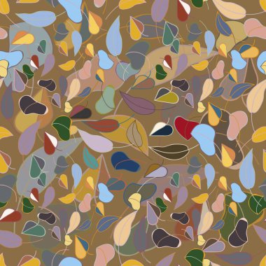 sonbahar yaprakları seamless modeli, vektör çizim 