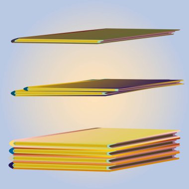 Renkli Notebook yığınları. Vektör çizim