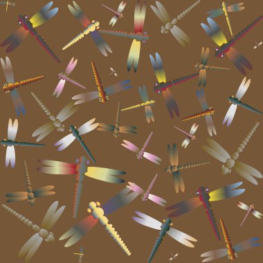 Dekoratif renkli seamless modeli ile şirin yusufçuk