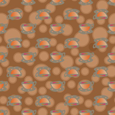 Bardak kahve veya çay arka plan seamless modeli üzerinde noktalı.