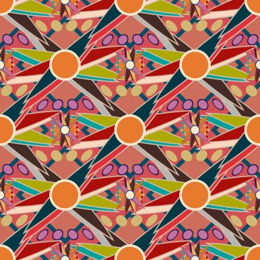 Çiçekler, vektör çizim ile çok renkli geometrik seamless modeli 