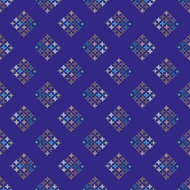 Çiçekler, vektör çizim ile çok renkli geometrik seamless modeli 