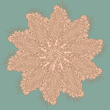 Basit renkli soyut mandala. Parlak dairesel süsleme basit şekiller oluşur. 