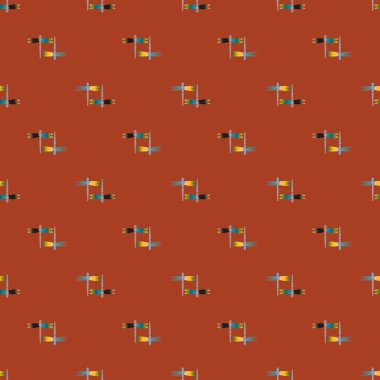 Dekoratif renkli seamless modeli ile şirin yusufçuk