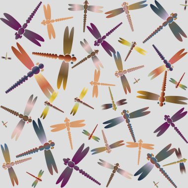 Dekoratif renkli seamless modeli ile şirin yusufçuk