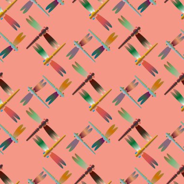 Dekoratif renkli seamless modeli ile şirin yusufçuk