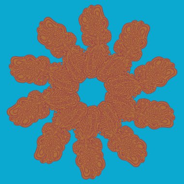 Basit renkli soyut mandala. Parlak dairesel süsleme basit şekiller oluşur. 