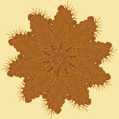 Basit renkli soyut mandala. Parlak dairesel süsleme basit şekiller oluşur. 