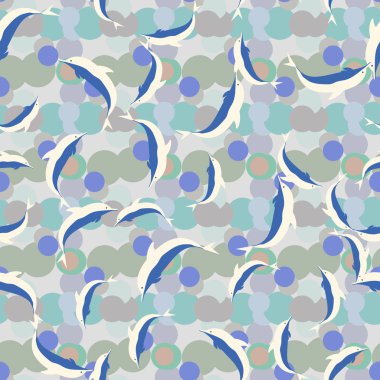 Yunuslar su altında çizim arka planı için bir sürü ile sorunsuz doku