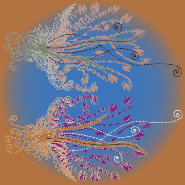 Yeni tasarım çalışmaları için el yapımı doodle ile soyut desen.