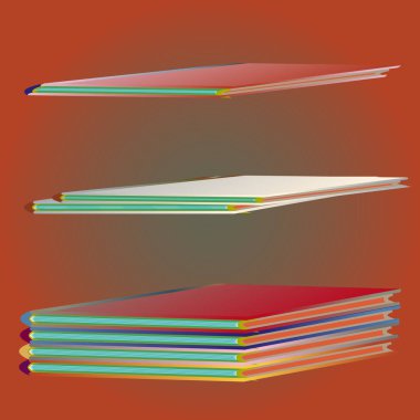 Renkli Notebook yığınları. Vektör çizim