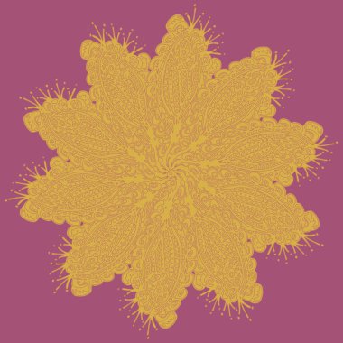 Basit renkli soyut mandala. Parlak dairesel süsleme basit şekiller oluşur. 