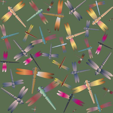 Dekoratif renkli seamless modeli ile şirin yusufçuk