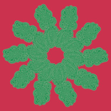 Basit renkli soyut mandala. Parlak dairesel süsleme basit şekiller oluşur. 