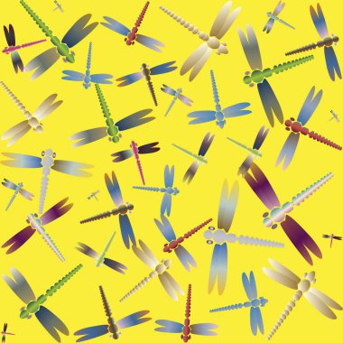 Dekoratif renkli seamless modeli ile şirin yusufçuk