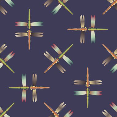 Dekoratif renkli seamless modeli ile şirin yusufçuk