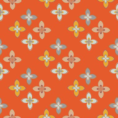 Çiçekler, vektör çizim ile çok renkli geometrik seamless modeli 