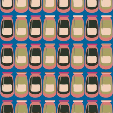 Kavanoz ile rustik ev konserve yeni dikişsiz desen arka planı için.