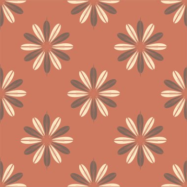 Çiçekler, vektör çizim ile çok renkli geometrik seamless modeli 