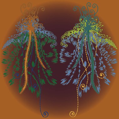 Yeni tasarım çalışmaları için el yapımı doodle ile soyut desen.