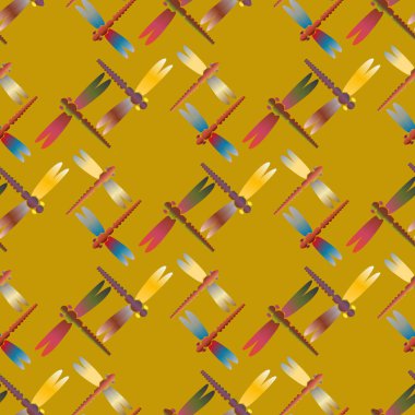 Dekoratif renkli seamless modeli ile şirin yusufçuk