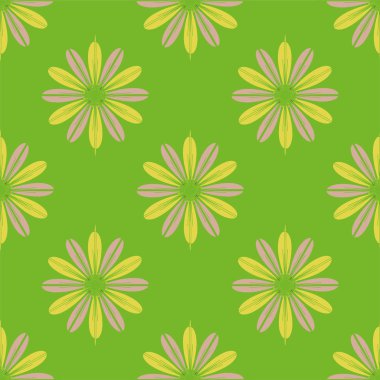 Çiçekler, vektör çizim ile çok renkli geometrik seamless modeli 